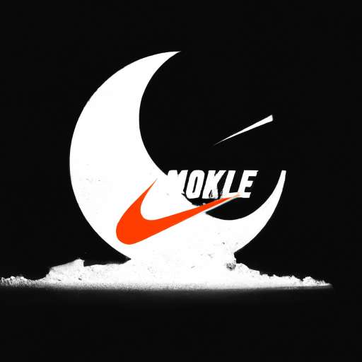 nike logo on the moon