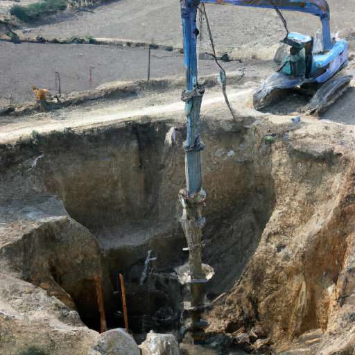 boring machine digging through pyramid
