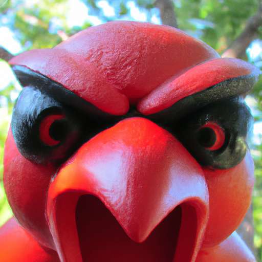 Red angry bird statue